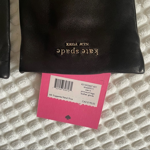 BNWT Kate Spade Pinmount Logo Leather Tech Gloves - Picture 3 of 6